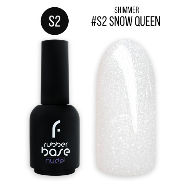 15ml, #s2 shimmer snow queen rubber base pohjageeli