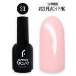 15ml, #s3 shimmer peach pink rubber base pohjageeli